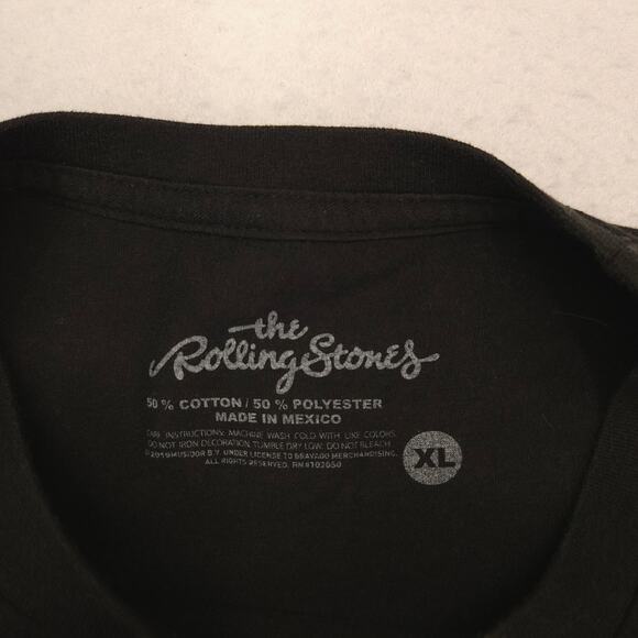 The Rolling Stones 1975 US Tour Band Crew Neck T Shirt Mens Size XL Black - Picture 3 of 9